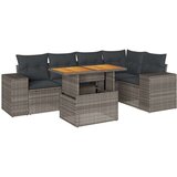  6-dijelni set vrtnih sofa od poliratana s jastucima sivi | shoptok.hr