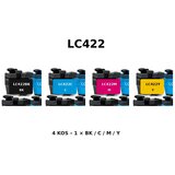  Komplet kompatibilnih kartuš za Brother LC422 za MFC-J5340DW, MFC-J5345DW, MFC-J5740DW, MFC-J6540DW, MFC-J6940DW – BK/C/M/Y, 4 kos Cene
