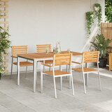  Vrtni set za objed 5 pcs Masivni teak drvo i nehrđajući čelik | shoptok.hr