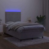  Box spring s madracem LED svjetlosivi 120x200 cm baršun | shoptok.hr