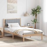  Krevetni okvir s tapiciranim uzglavljem Svijetlo siva Smeđa 90 x 200 cm | shoptok.hr