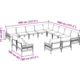  Sjedeća garnitura za vrt 13 pcs Antracit Čelik | shoptok.hr