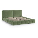 Micadoni Zelena oblazinjena zakonska postelja s prostorom za shranjevanje z letvenim dnom 160x200 cm Solange – | Shoptok.si