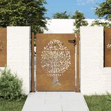 vidaXL Vrtna vrata 105x130 cm corten jeklo dizajn drevesa Cene