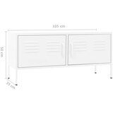 vidaXL tv ormarić bijeli 105 x 35 x 50 cm čelični | shoptok.hr