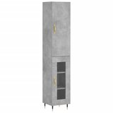 Maison Chic Visoka omara - Komoda - Predalnik betonsko siva 34,5x34x180 cm inženirski les, (21721088) | Shoptok.si