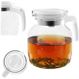 KADAX steklen vrč za čaj in kavo 1,5 l, toplotno odporen za pijače s pokrovom, bel, (5000351513) | Shoptok.si