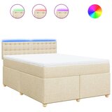  Krevet s oprugama i madracem krem 140x200 cm od tkanine | shoptok.hr