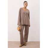 TRENDYOLMILLA ženski set bluza-jakna-pantalone Twoaw26Au00062, taupe-bež | Eponuda.com