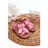 FR1 Pink Joratia Children's Patent Sandals with Bow on Velcro | shoptok.hr