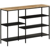 Maison Chic konzolna miza - miza ob steni 110x30x75 cm trd neobdelan mangov les in železo, (21786131) | Shoptok.si