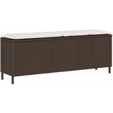 vidaXL Vrtna klupa s jastukom siva 110x30x40,5 cm poliratan | shoptok.hr