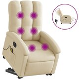 Maison Chic Električni masažni naslanjač - Relax naslanjač s funkcijo vstajanja krem, (22061652) Cene
