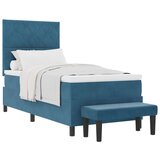  Krevet s podnicom s madracem i klupom tamno plava 100x200 cm pliš | shoptok.hr