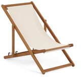 Kave Home svetlo siv zložljiv ležalnik za plažo iz akacijevega lesa la forma adredna Cene