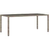  The living store vrtna miza s stekleno ploščo siva 190x90x75 cm poli ratan - vrtna miza, (21447167) | Shoptok.si