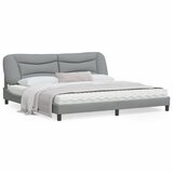 vidaXL Okvir za krevet s uzglavljem svjetlosivi 200x200 cm od tkanine | shoptok.hr