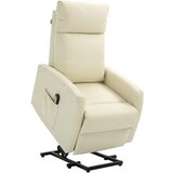 HOMCOM Relax fotelj z daljinskim upravljalnikom, 145° nagibajočim se naslonjalom za hrbet in podnožnikom v krem usnju, 67x95x105cm, 67x95x105cm, (20745088) Cene