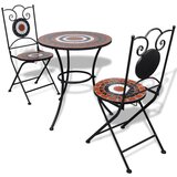 Bistro 3-dijelni bistro set s keramičkim pločicama terakota-bijeli Cijene