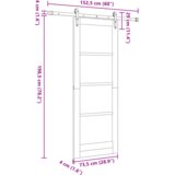 vidaXL Drsna vrata z opremo 'ORKDAL'73.5 x 198.5 cm, Notranja vrata z steklom 'ORKDAL'73.5 x 198.5 x 4 cm iz trdega borovega lesa | Shoptok.si
