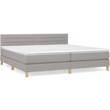  Box spring postelja z vzmetnico svetlo siva 200x200 cm blago, (20902270) | Shoptok.si
