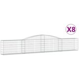  Obokana gabionska košara 8 kosov 400x30x60/80cm cinkano železo | Shoptok.si