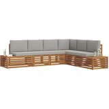  Zunanja garnitura za sedenje 6 Kos Naravna in svetlo siva, (5000269738) | Shoptok.si