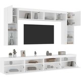  8-dijelni set zidnih TV ormarića s LED svjetlima bijeli | shoptok.hr