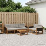  Set vanjskih sofa s jastukom 6 pcs Prirodna i Svjetlosiva | Eponuda.ba