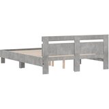  Okvir za krevet s uzglavljem i LED siva boja betona 140x200 cm | shoptok.hr