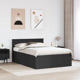  Krevetna konstrukcija Crna 150 x 200 cm Konstruirano drvo Slike