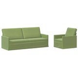  Set sofe 2 pcs Svijetlo zelena Baršun - Svijetlo zelena 1-sjedalni + 3-sjedalni (180 cm) | shoptok.hr