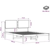  Krevetni okvir s tapiciranim uzglavljem Bijelo isprana i taupe - Bijelo isprana i taupe 135 x 190 cm | shoptok.hr