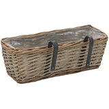 vidaXL Balkonsko cvetlično korito 2 kosa pleteno s PE obrobo 40 cm, (20618464) | Shoptok.si
