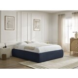 Bobochic Paris Tamno plavi tapecirani bračni krevet s prostorom za odlaganje/bez uzglavlja s podnicom 180x200 cm Inera – | shoptok.hr