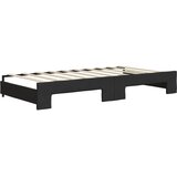  Dnevni krevet na razvlačenje crni 90 x 190 cm od tkanine | shoptok.hr