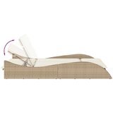 vidaXL Ležalnik z blazino bež 114x205x73 cm poli ratan | Shoptok.si