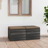 The Living Store Vrtni tabure iz palet 2 kosa z blazinami trdna borovina - Tabure Iz Palet, (21470386) | Shoptok.si