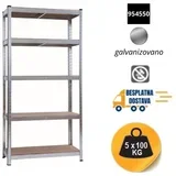 polica metal-medijapan 180x90x50cm, 5x100kg galvanizovana