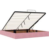 vidaXL Otomanska postelja z vzmetnico & LEDs roza 180x200cm žamet | Shoptok.si