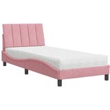  Krevet s madracem Hanko ružičasti 90x190 cm baršunasti | shoptok.hr