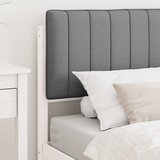 vidaXL Posteljni okvir z oblazinjenim vzglavjem Svetlo siva, (5000101557) | Shoptok.si