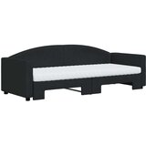 vidaXL Izvlečna dnevna postelja z vzmetnico črna 80x200 cm b | Shoptok.si