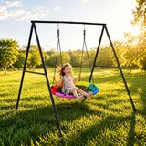 ECO TOYS vrtna dječja ljuljačka „ gnijezdo” 100 cm s čeličnim okvirom | shoptok.hr