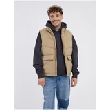 Jack & Jones Beige Men's Quilted Vest Vester - Mens