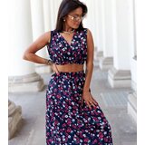 UR/CEO Navy floral set with top and skirt Genova | Shoptok.si