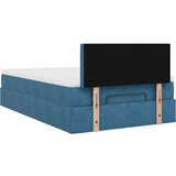 vidaXL Otomanski posteljni okvir z vzmetnico moder 120x200 cm žamet | Shoptok.si