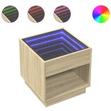 Maison Chic Klubska mizica - kavna mizica - Nizka mizica z neskončnimi LED sonoma hrast 50x50x50 cm, (21752271) Cene