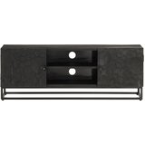 TV ormarić crni 110x30x40 cm od masivnog drva manga i željeza | Eponuda.ba