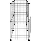  Kavez za ljubimce s 12 panela i vratima crni 35 x 35 cm čelični | shoptok.hr